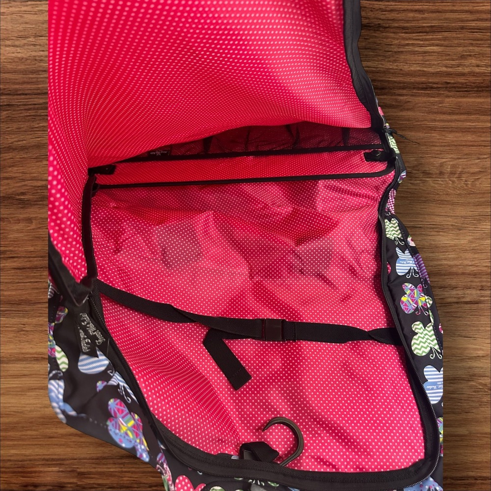 French West Indies Butterfly Tote Bag Travel Organizer Pink Red Blue - Picture 8 of 8